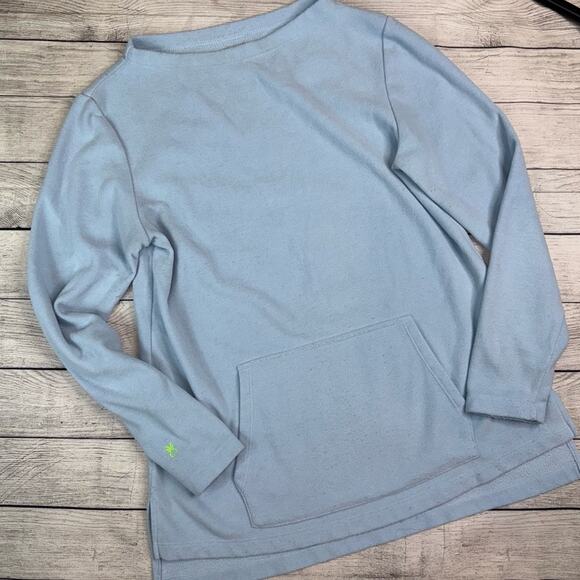 Dudley Stephens Highland High-Low Fleece Pullover Light Blue Size large - Picture 2 of 6